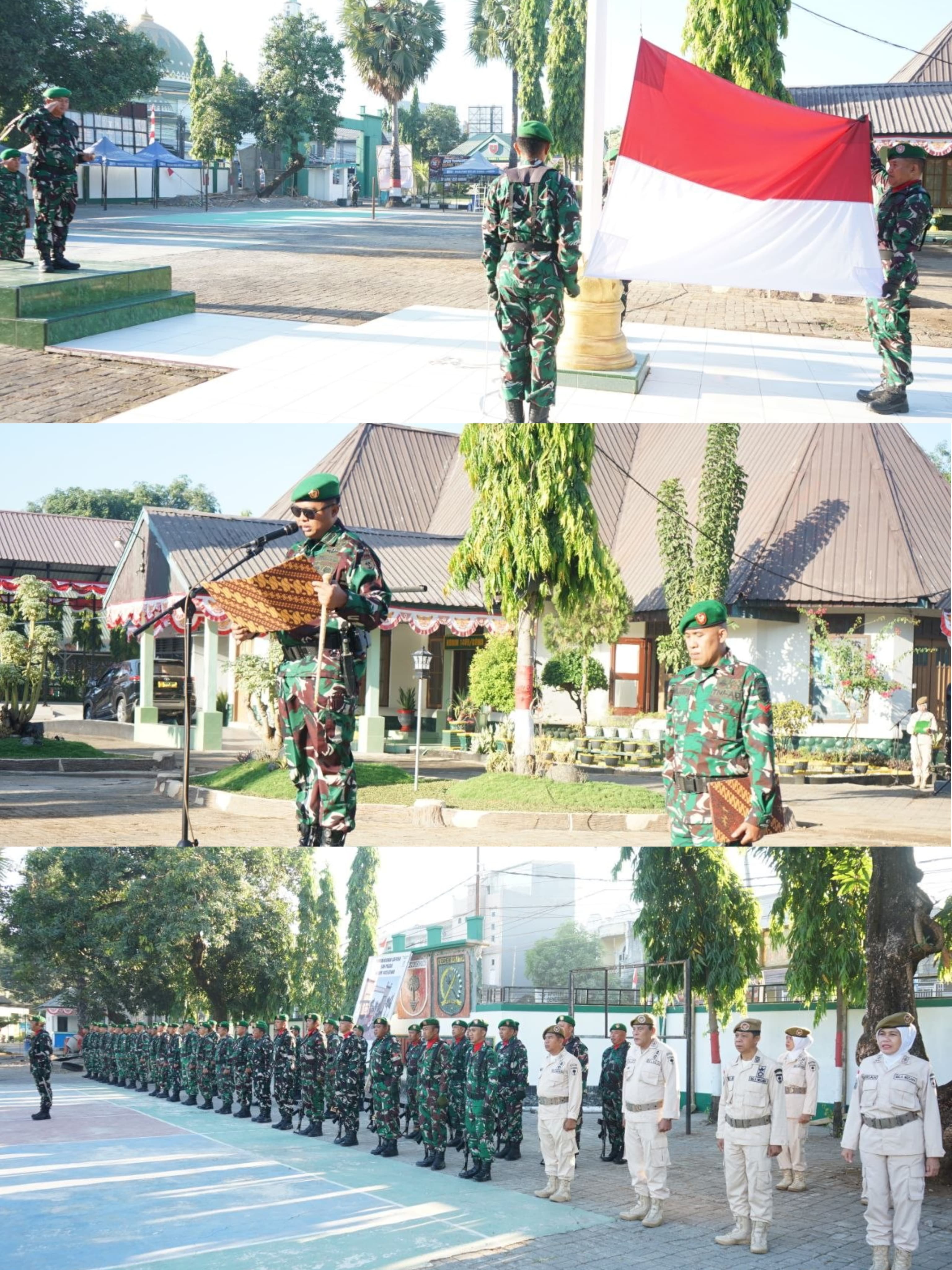 *Perkokoh Jiwa Nasionalisme, Dandim 1409/Gowa Pimpin Upacara Bendera Rutin di Makodim*