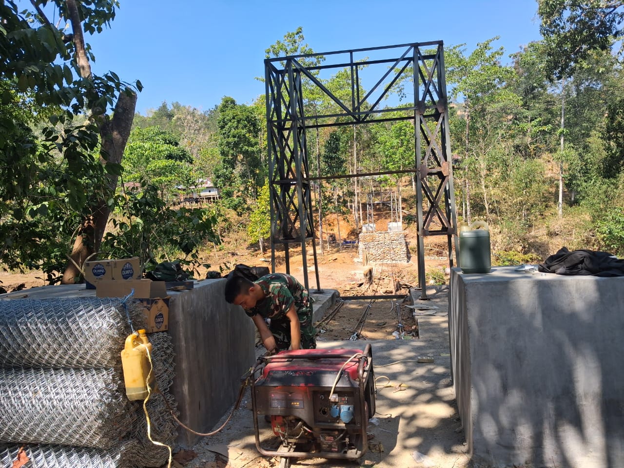 *Wujudkan Mimpi Warga Bungaya, Pembangunan Jembatan Gantung Tahap V di Gowa Kian Dikebut*