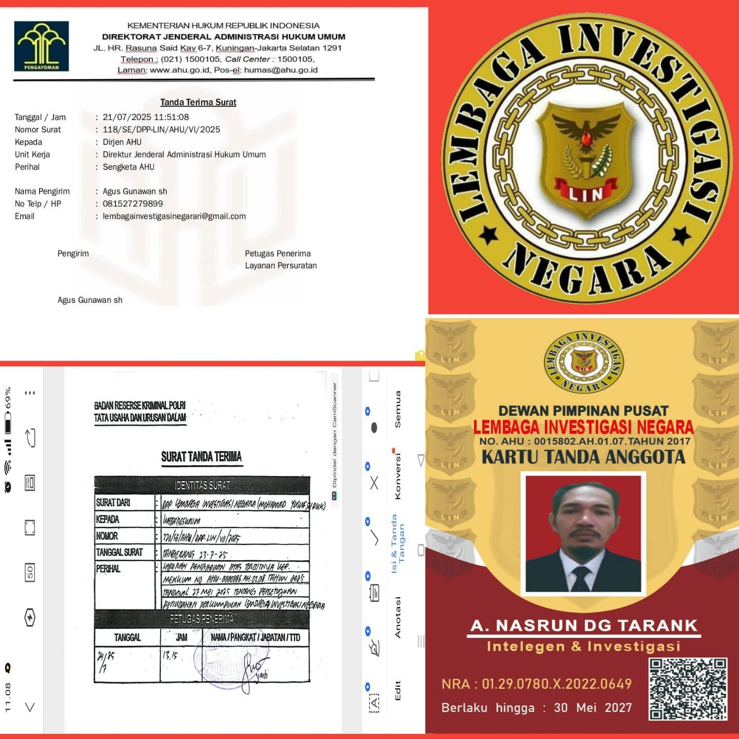 Jangan Tertipu! A Nasrun Dg Tarang Tegaskan Ketua Umum LIN Bukan Roby Irawan, Melainkan Muhammad Yusuf — LIN Versi Baru Telah Dilaporkan ke Mabes Polri Dan Ditjen AHU